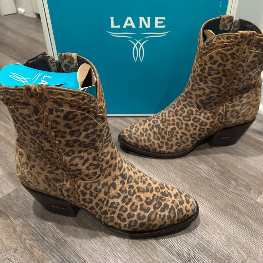 Lane Everyday Emma Leopard Suede Bootie Boots